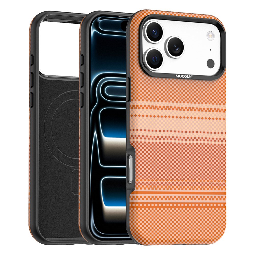 iPhone 18 Pro Max EIDERWOOD Cover m. Mønstret Kunstlæderbagside - MagSafe Kompatibel - Orange
