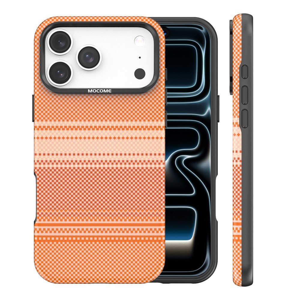iPhone 18 Pro Max EIDERWOOD Cover m. Mønstret Kunstlæderbagside - MagSafe Kompatibel - Orange