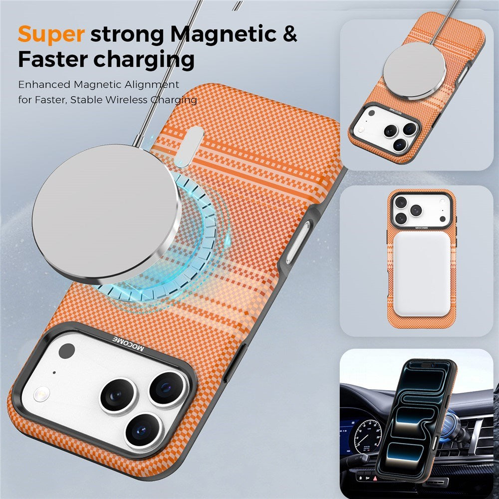 iPhone 18 Pro Max EIDERWOOD Cover m. Mønstret Kunstlæderbagside - MagSafe Kompatibel - Orange