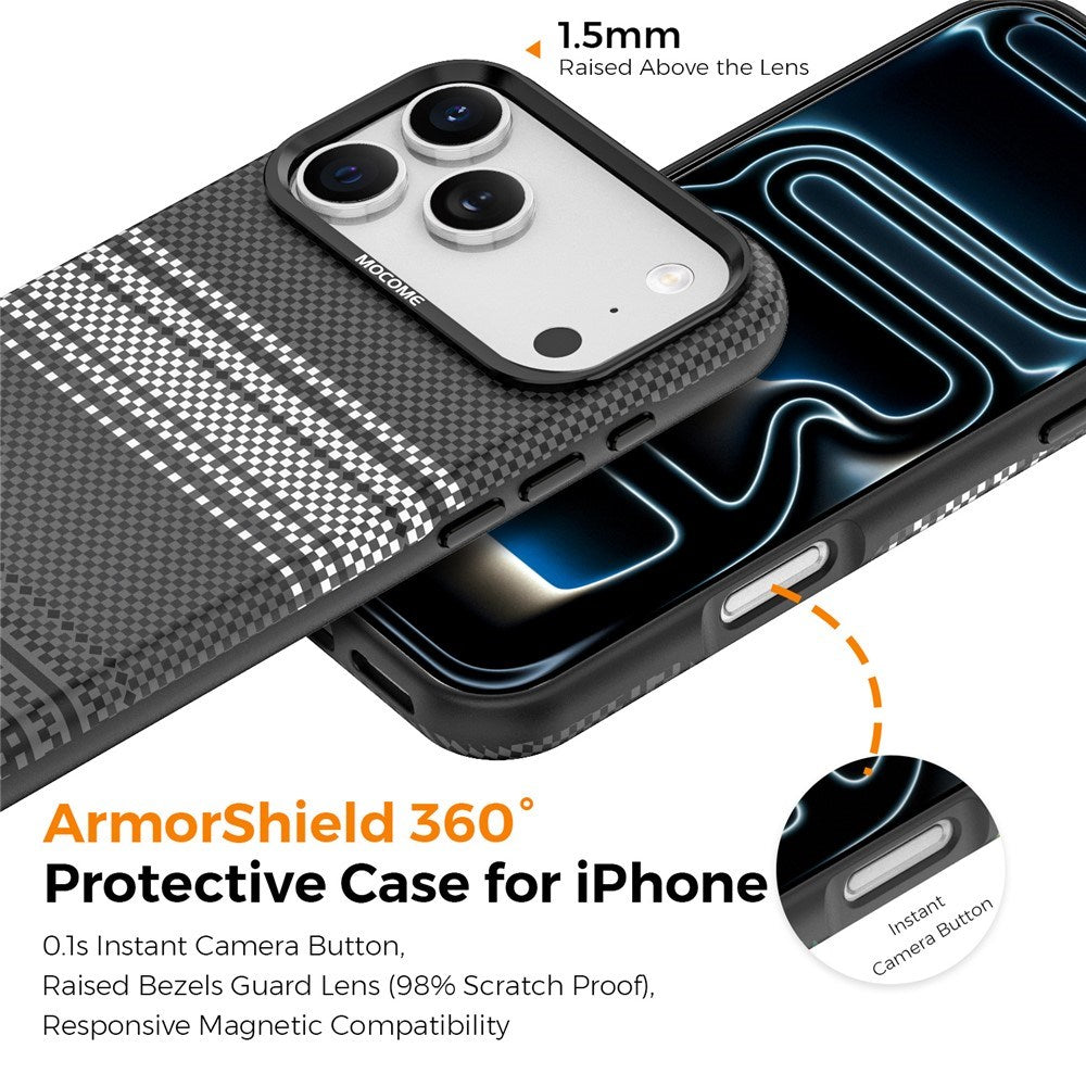 iPhone 18 Pro Max EIDERWOOD Cover m. Mønstret Kunstlæderbagside - MagSafe Kompatibel - Grå