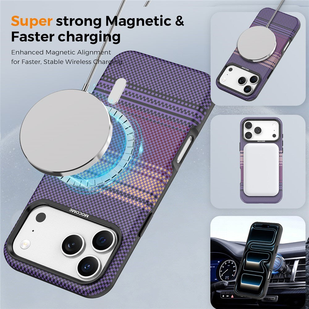 iPhone 18 Pro Max EIDERWOOD Cover m. Mønstret Kunstlæderbagside - MagSafe Kompatibel - Lilla