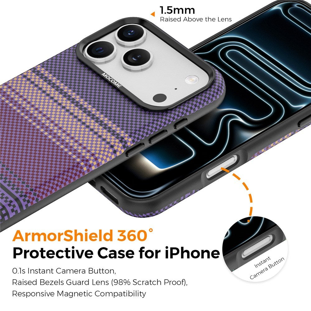 iPhone 18 Pro Max EIDERWOOD Cover m. Mønstret Kunstlæderbagside - MagSafe Kompatibel - Lilla