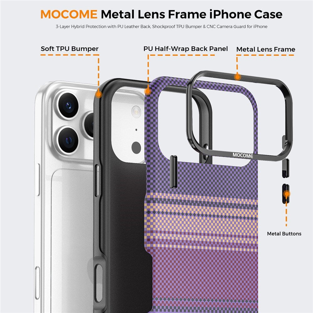 iPhone 18 Pro Max EIDERWOOD Cover m. Mønstret Kunstlæderbagside - MagSafe Kompatibel - Lilla