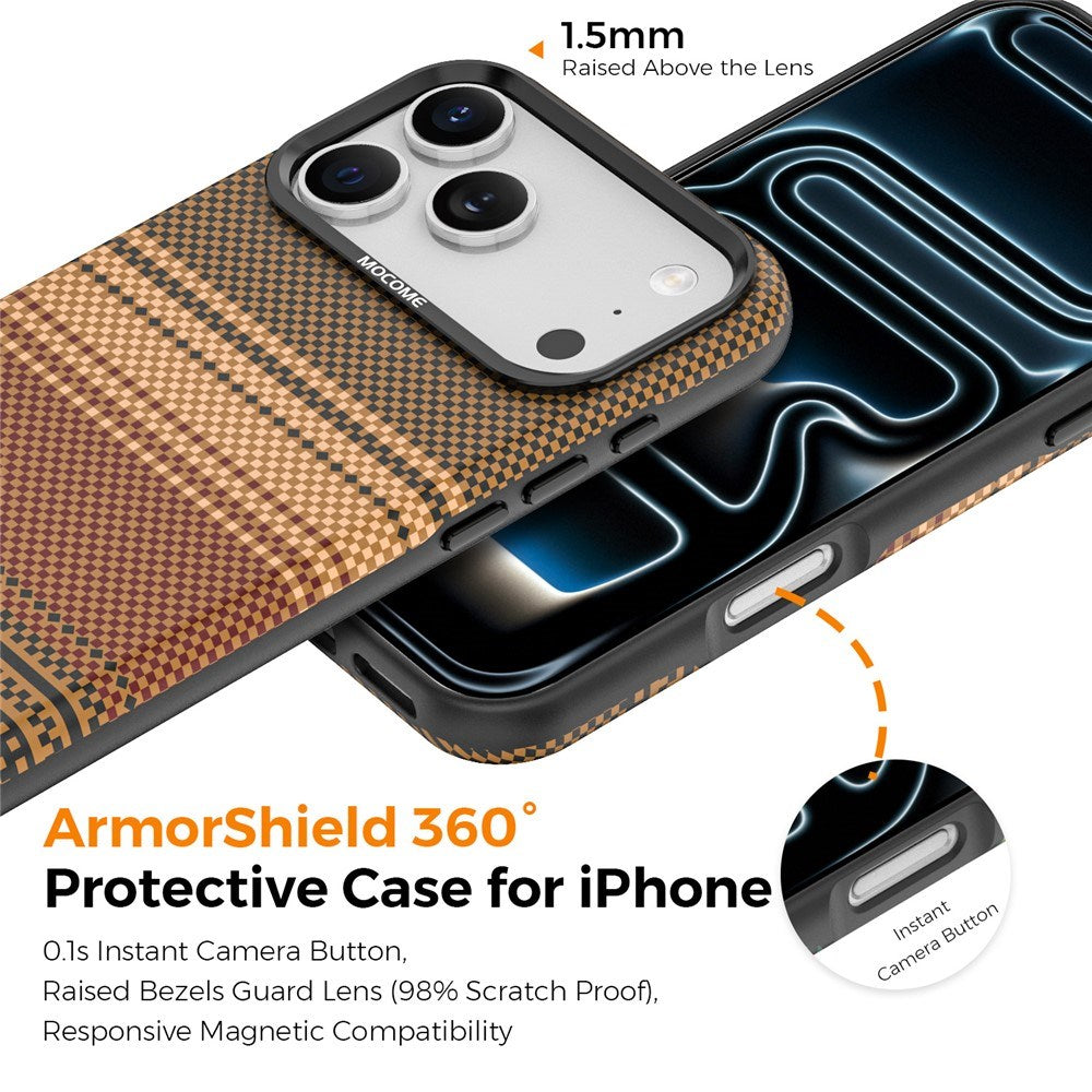 iPhone 18 Pro Max EIDERWOOD Cover m. Mønstret Kunstlæderbagside - MagSafe Kompatibel - Brun