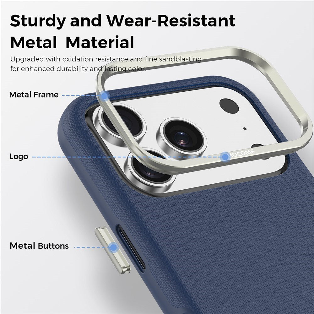 iPhone 18 Pro EIDERWOOD Kunstlæder Bagside Cover m. Aftagelig Kortholder - MagSafe Kompatibel - Blå