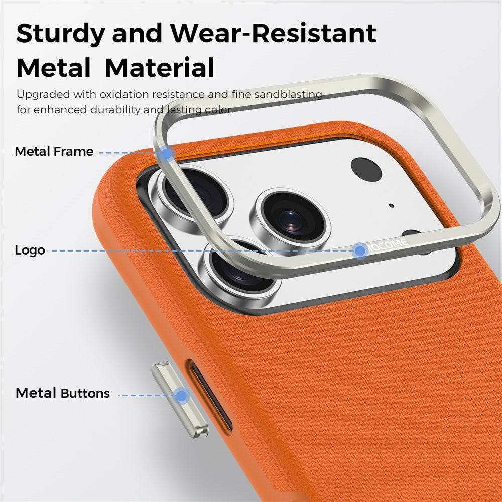iPhone 18 Pro EIDERWOOD Kunstlæder Bagside Cover m. Aftagelig Kortholder - MagSafe Kompatibel - Orange