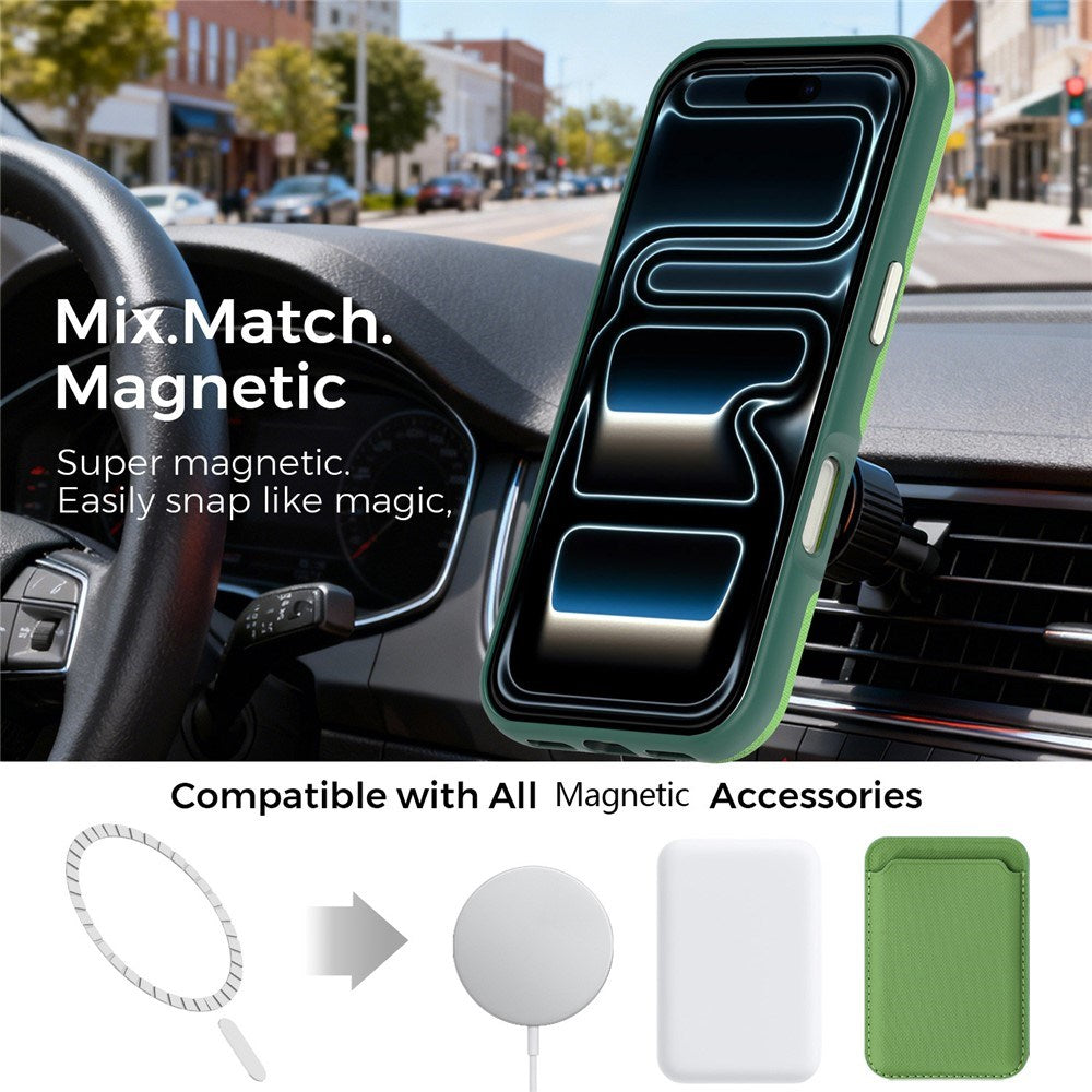 iPhone 18 Pro EIDERWOOD Kunstlæder Bagside Cover m. Aftagelig Kortholder - MagSafe Kompatibel - Grøn