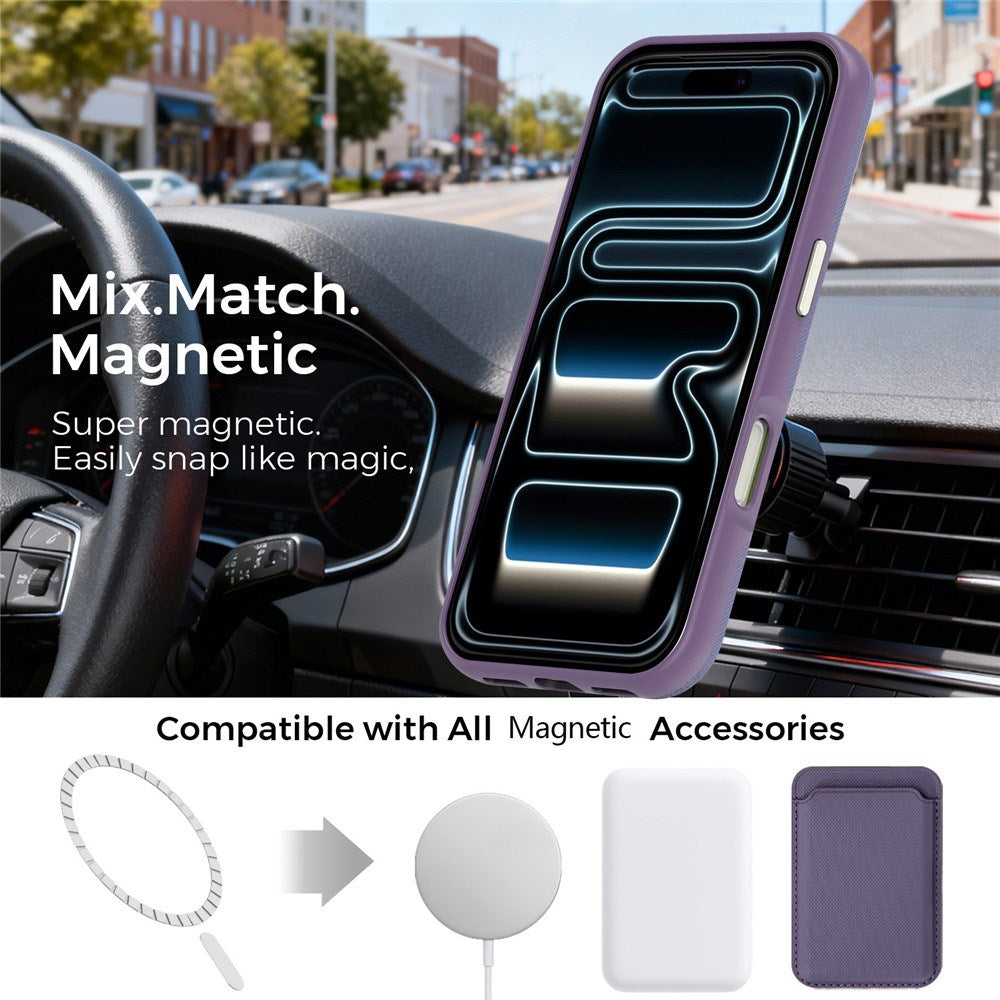 iPhone 18 Pro EIDERWOOD Kunstlæder Bagside Cover m. Aftagelig Kortholder - MagSafe Kompatibel - Lilla