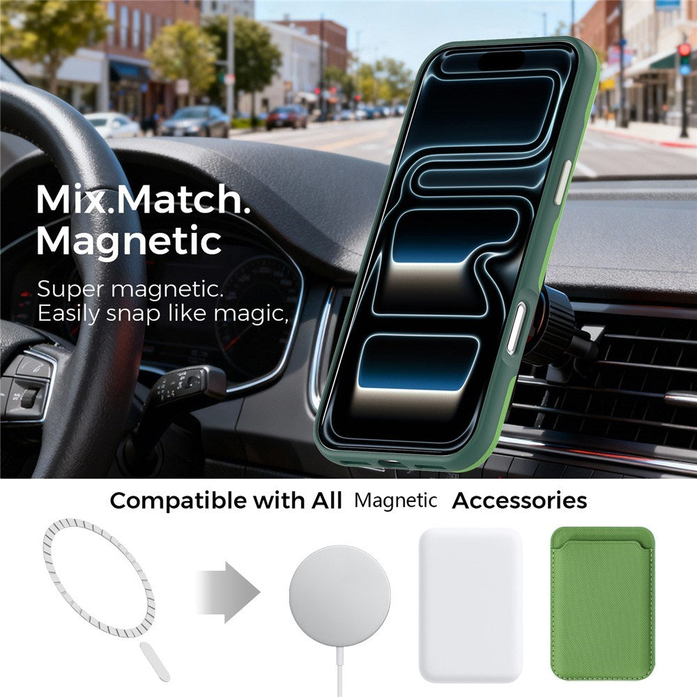 iPhone 18 Pro Max EIDERWOOD Kunstlæder Bagside Cover m. Aftagelig Kortholder - MagSafe Kompatibel - Grøn