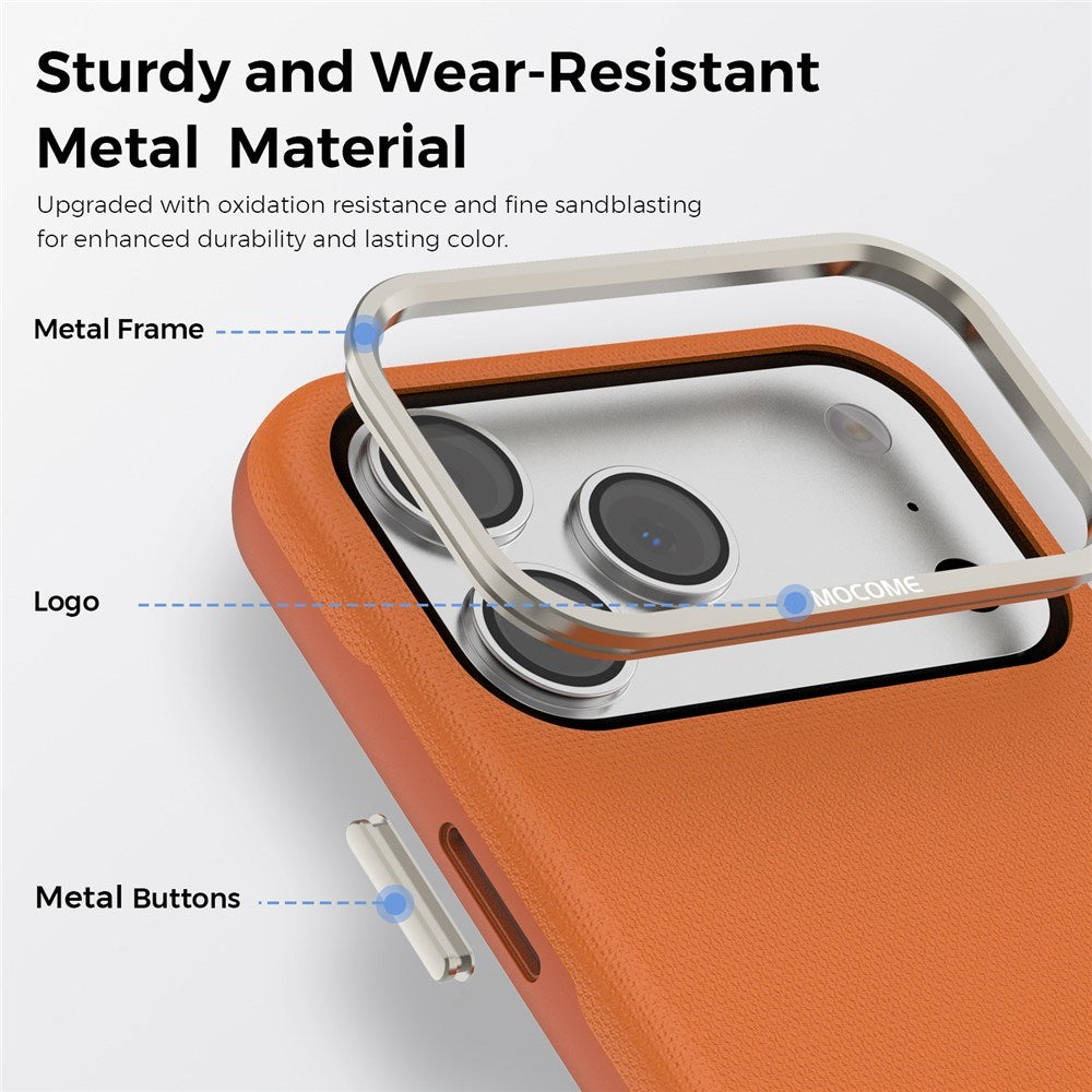 iPhone 18 Pro Max EIDERWOOD Kunstlæder Bagside Cover m. Aftagelig Kortholder - MagSafe Kompatibel - Orange