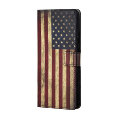 Google Pixel 7A Læder Cover m. Pung & Ståfunktion - Amerikansk Flag