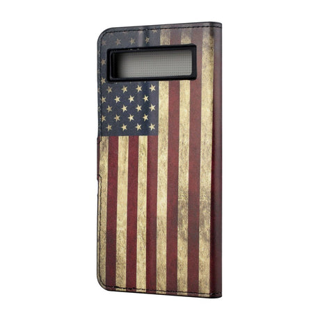 Google Pixel 7A Læder Cover m. Pung & Ståfunktion - Amerikansk Flag