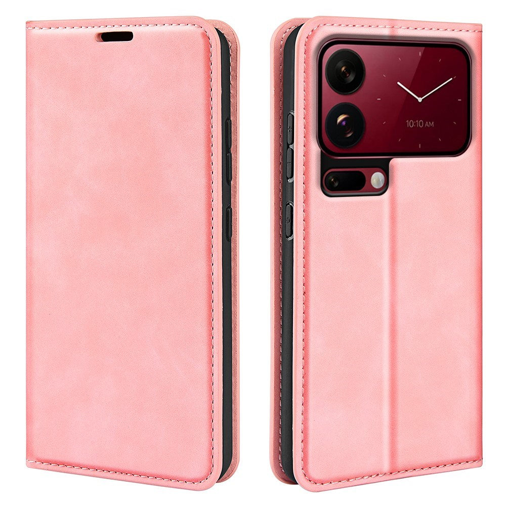 Xiaomi 18 Pro Max EIDERWOOD Kunstlæder Flip Cover m. Pung og Ståfunktion - Lyserød