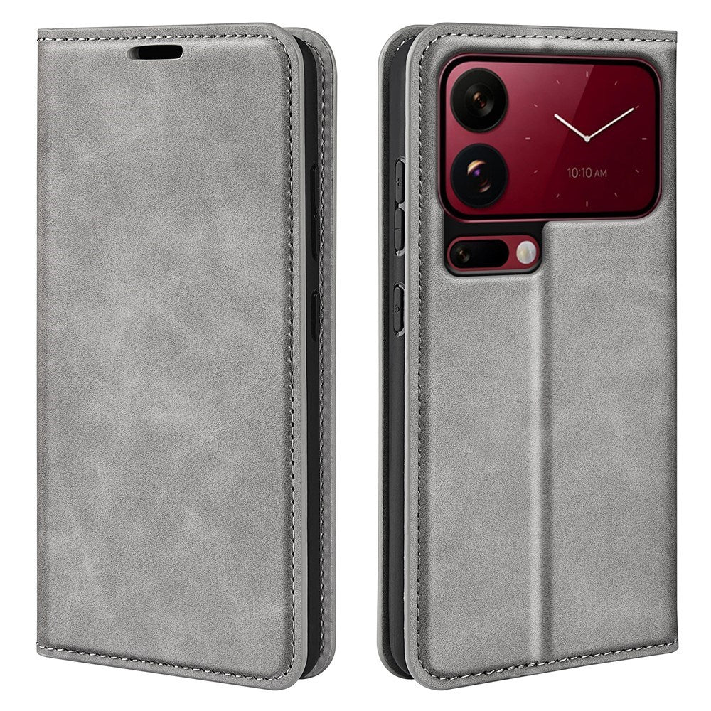 Xiaomi 18 Pro Max EIDERWOOD Kunstlæder Flip Cover m. Pung og Ståfunktion - Grå