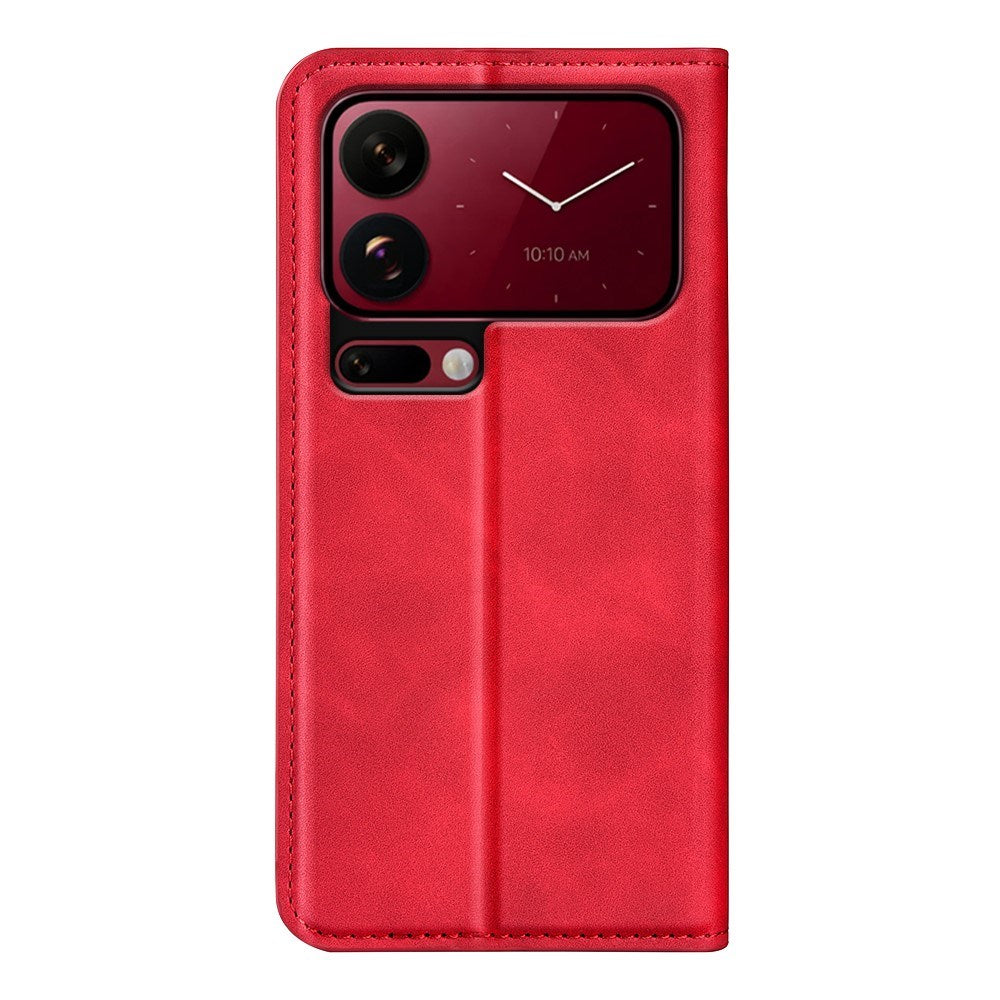 Xiaomi 18 Pro Max EIDERWOOD Kunstlæder Flip Cover m. Pung og Ståfunktion - Rød