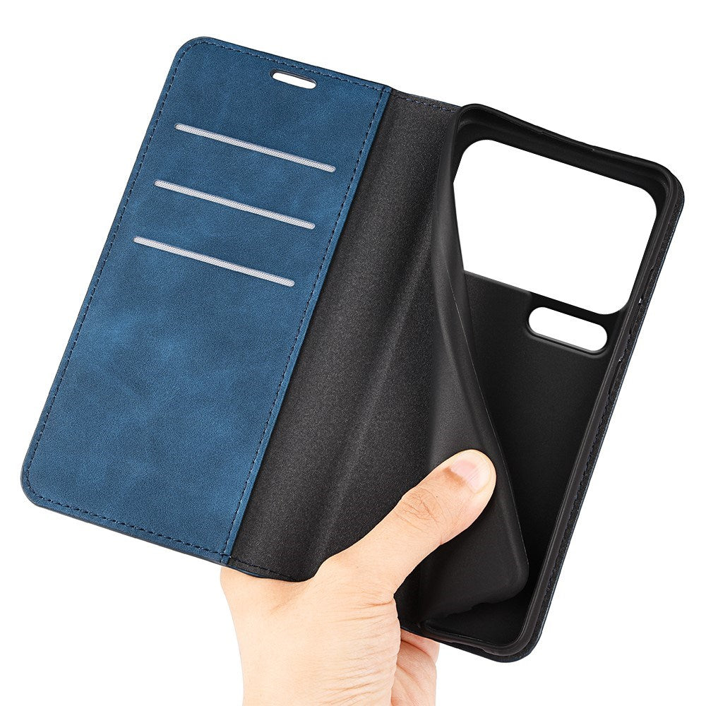 Xiaomi 18 Pro Max EIDERWOOD Kunstlæder Flip Cover m. Pung og Ståfunktion - Blå