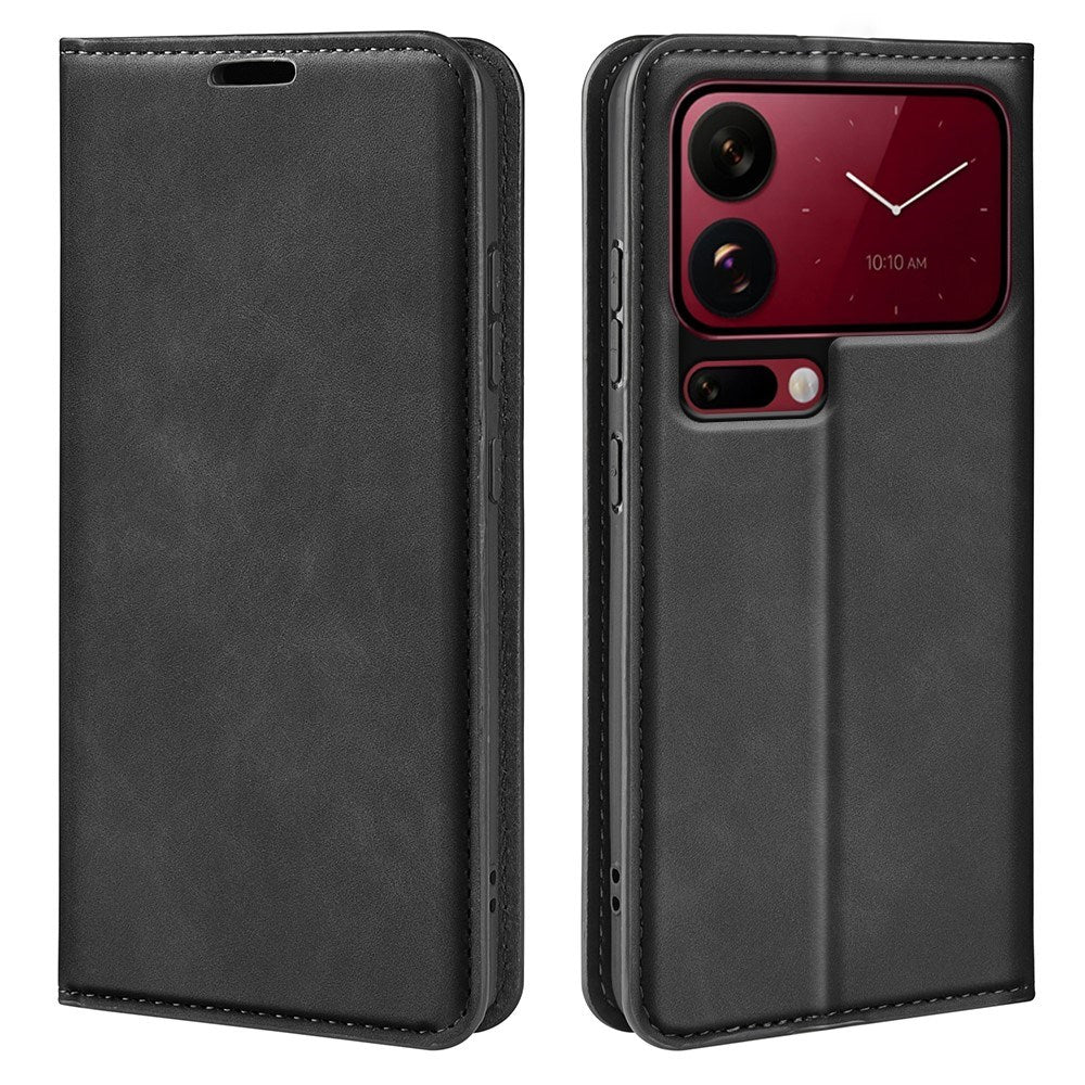 Xiaomi 18 Pro EIDERWOOD Kunstlæder Flip Cover m. Pung og Ståfunktion - Sort