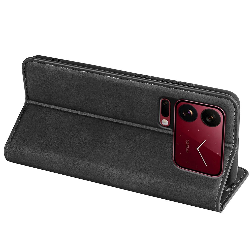 Xiaomi 18 Pro EIDERWOOD Kunstlæder Flip Cover m. Pung og Ståfunktion - Sort