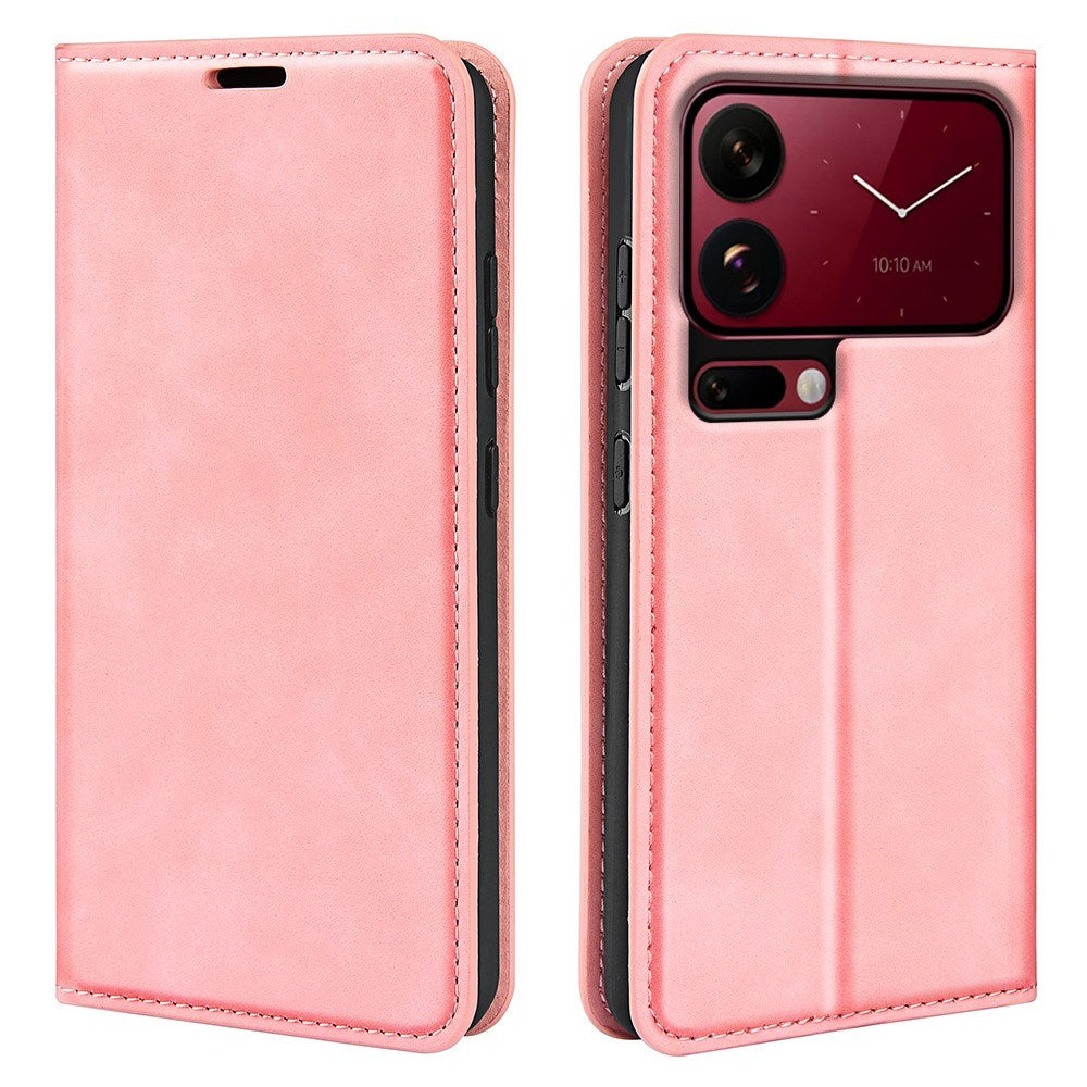 Xiaomi 18 Pro EIDERWOOD Kunstlæder Flip Cover m. Pung og Ståfunktion - Lyserød