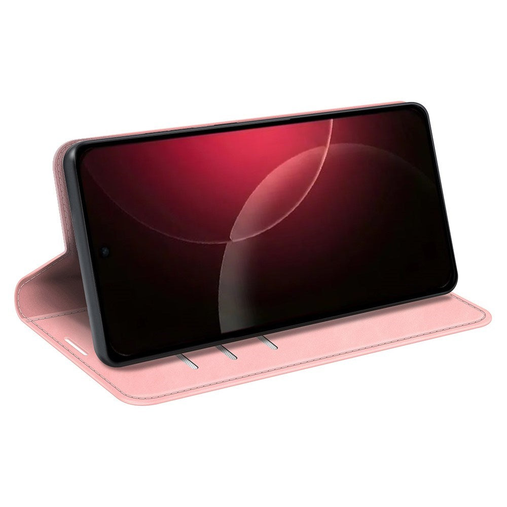 Xiaomi 18 Pro EIDERWOOD Kunstlæder Flip Cover m. Pung og Ståfunktion - Lyserød