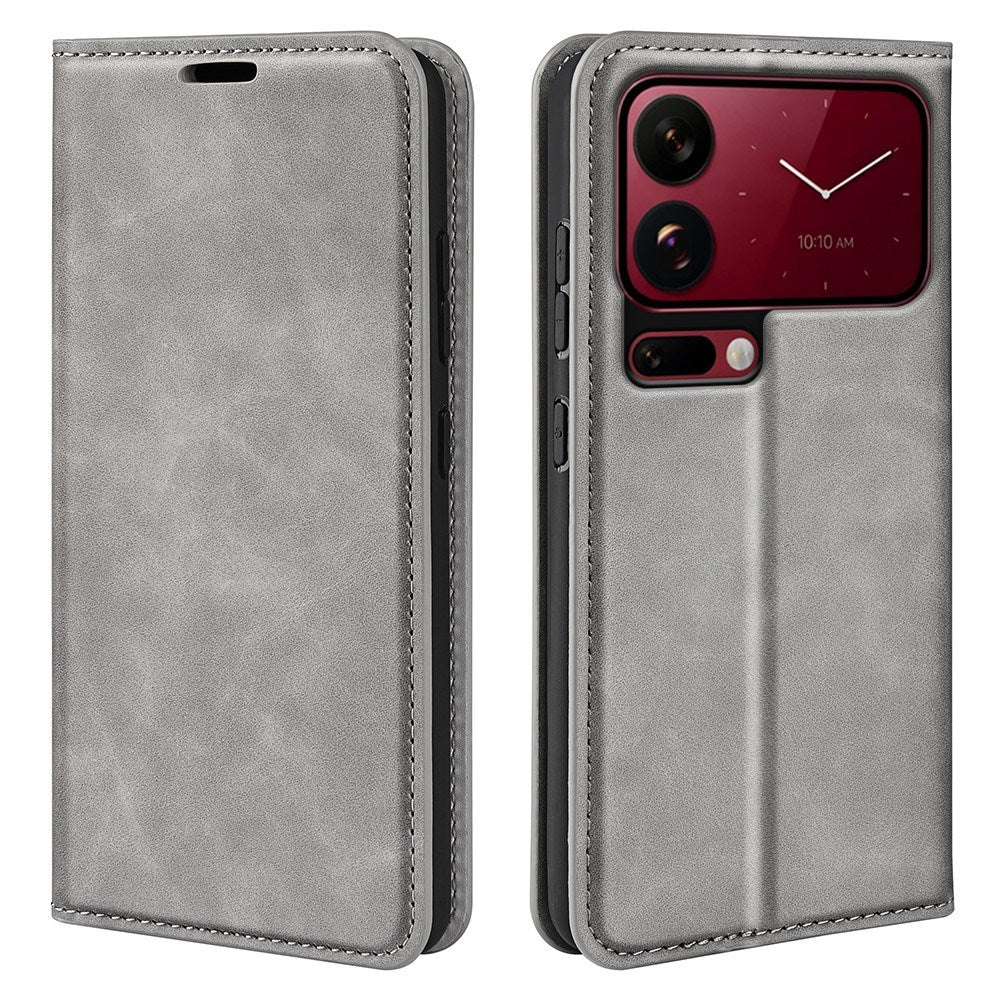 Xiaomi 18 Pro EIDERWOOD Kunstlæder Flip Cover m. Pung og Ståfunktion - Grå