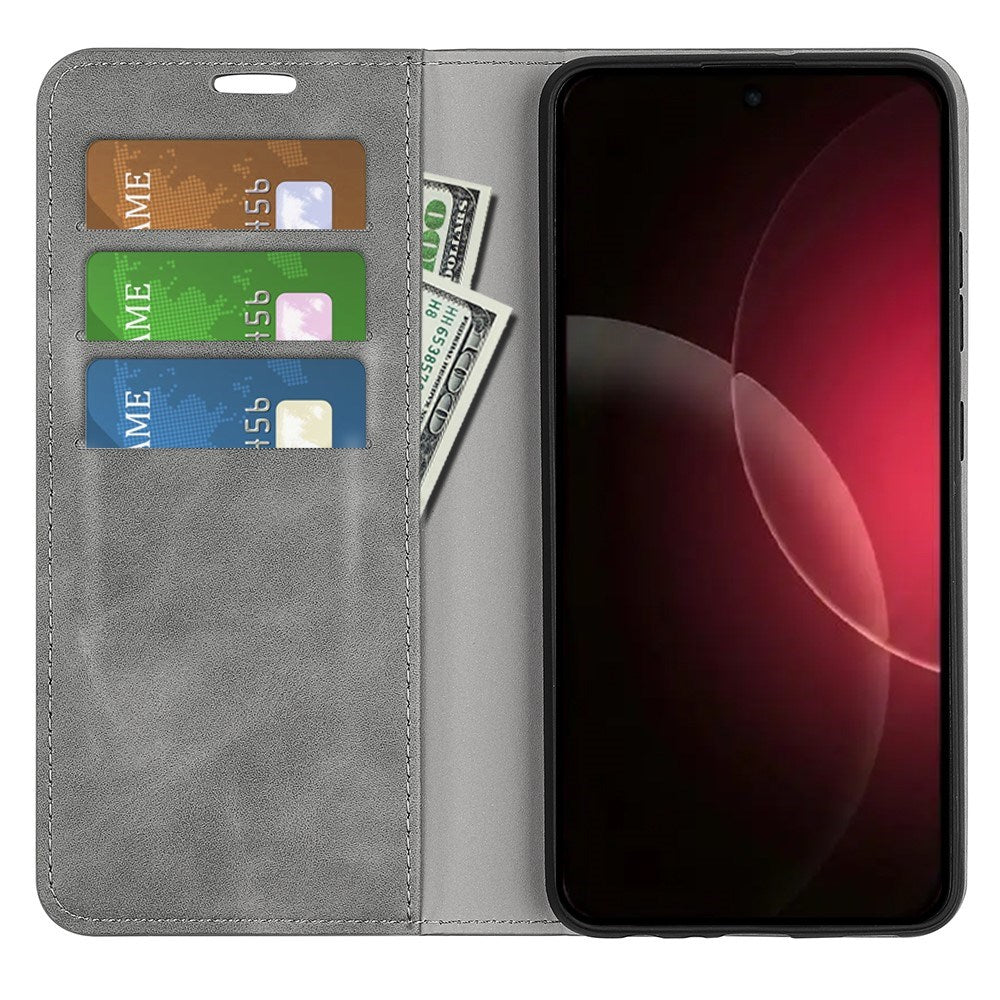 Xiaomi 18 Pro EIDERWOOD Kunstlæder Flip Cover m. Pung og Ståfunktion - Grå