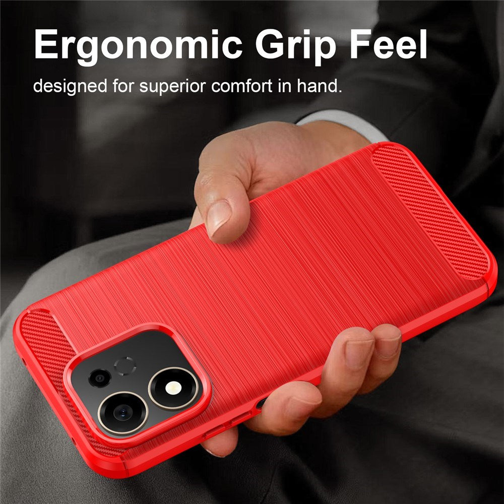 Honor 600 Smart EIDERWOOD Brushed Carbon Cover - Rød