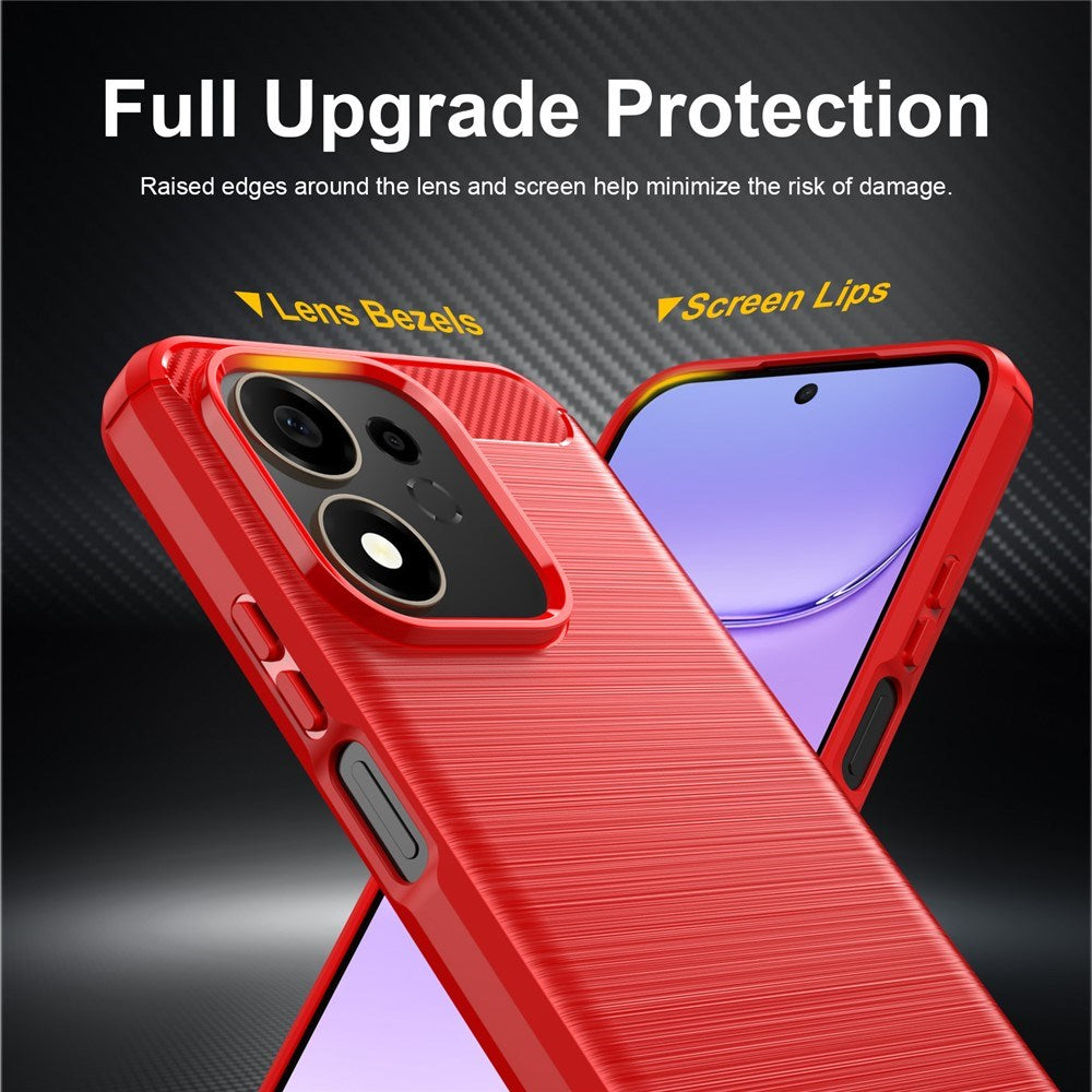 Honor 600 Smart EIDERWOOD Brushed Carbon Cover - Rød