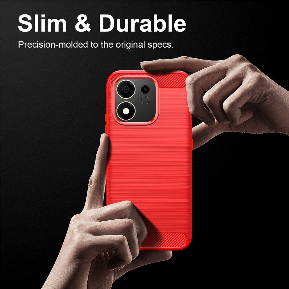 Honor 600 Smart EIDERWOOD Brushed Carbon Cover - Rød
