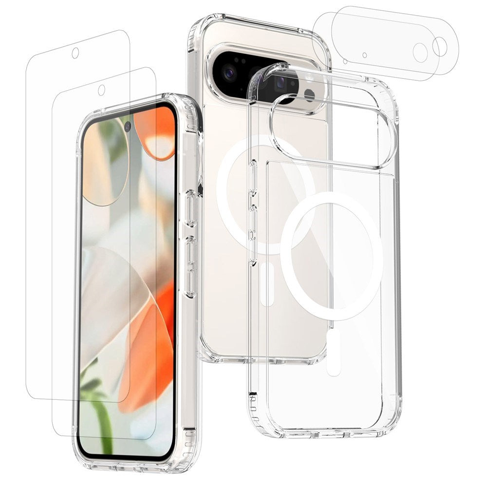 Google Pixel 11 Beskyttelsessæt m. 1 x MagSafe Cover & 2 x Skærmbeskyttelsesglas & 2 x Kameralinseglas - Gennemsigtig