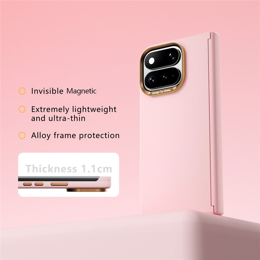 Google Pixel 11 Pro Fold ABEEL Hårdt Soft-Touch Plast Cover - MagSafe Kompatibel - Lyserød