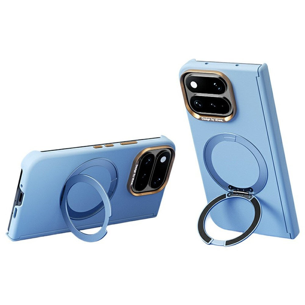 Google Pixel 11 Pro Fold ABEEL Hårdt Soft-Touch Plast Cover m. Kickstand - MagSafe Kompatibel - Lyseblå