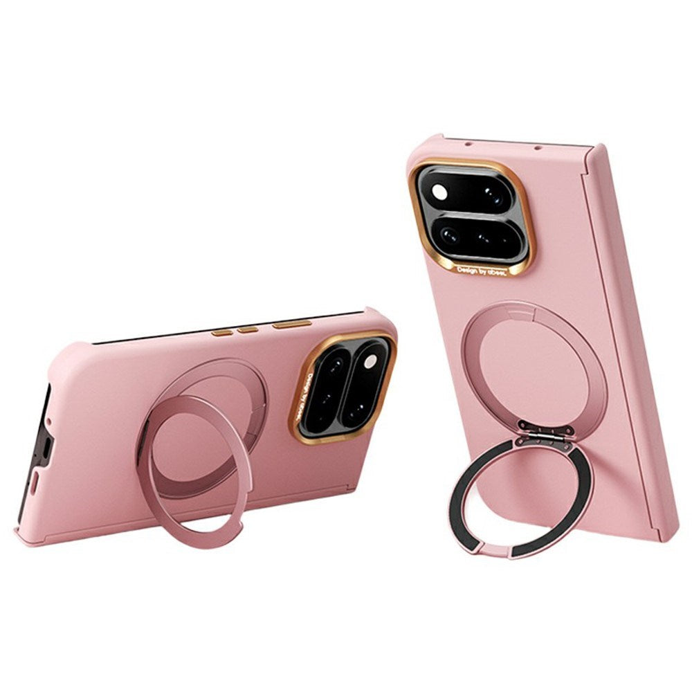 Google Pixel 11 Pro Fold ABEEL Hårdt Soft-Touch Plast Cover m. Kickstand - MagSafe Kompatibel - Lyserød