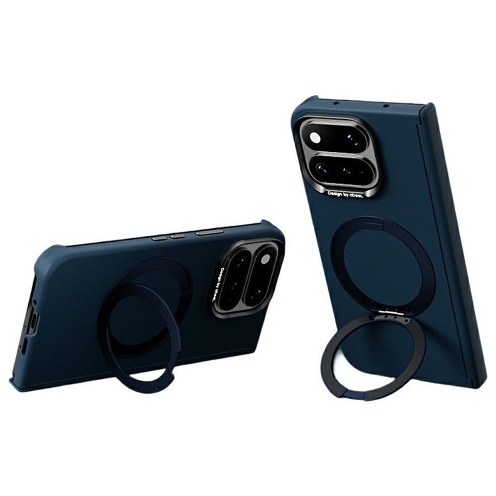 Google Pixel 11 Pro Fold ABEEL Hårdt Soft-Touch Plast Cover m. Kickstand - MagSafe Kompatibel - Mørkeblå