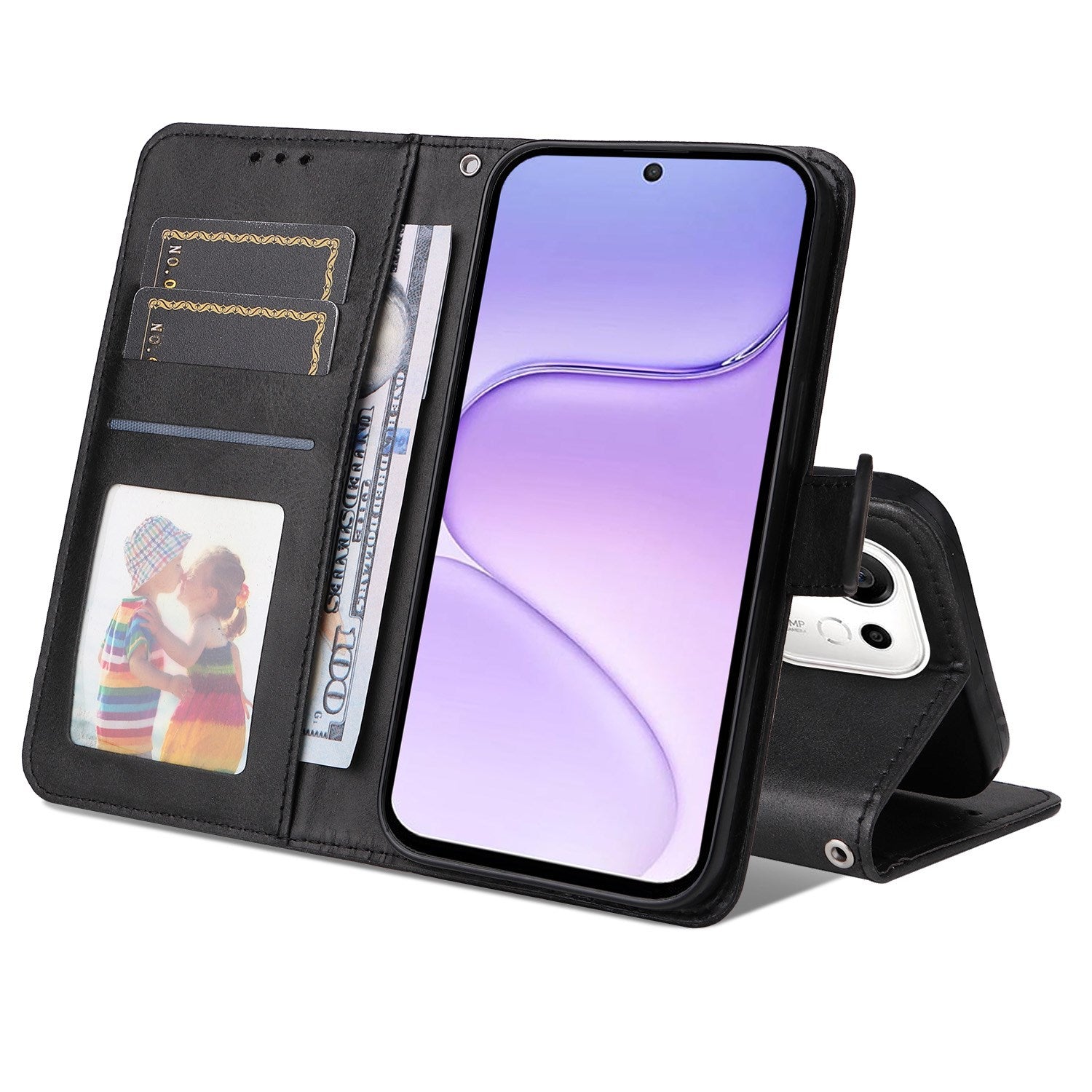 Honor 600 Smart EIDERWOOD Flip Cover i Kunstlæder - Sort