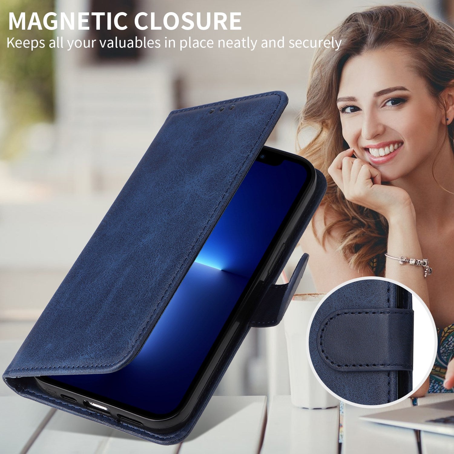 Honor 600 Smart EIDERWOOD Flip Cover i Kunstlæder - Blå