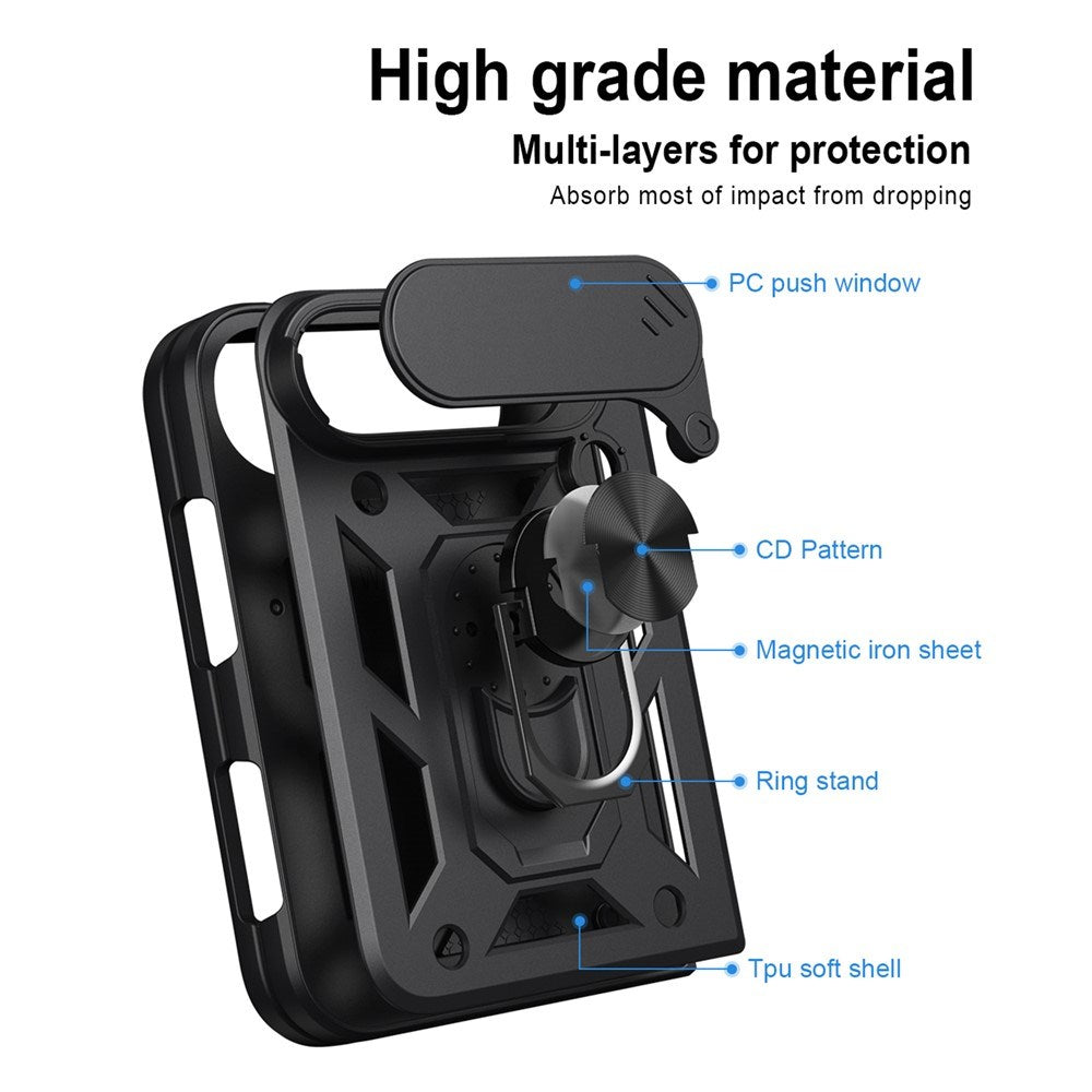 iPhone Fold EIDERWOOD Hybrid Håndværker Cover m. Kickstand & Cam Slider - Rose Gold