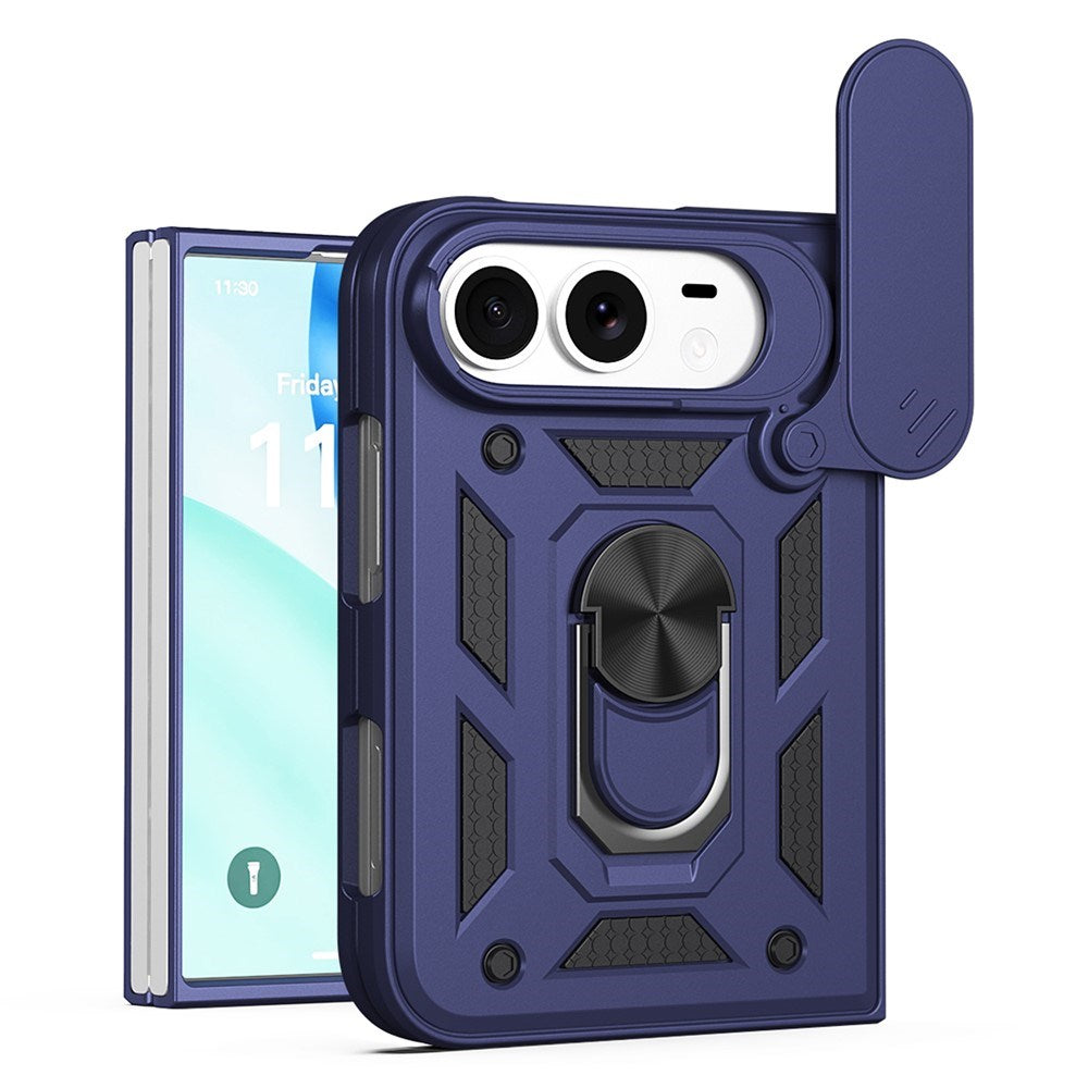 iPhone Fold EIDERWOOD Hybrid Håndværker Cover m. Kickstand & Cam Slider - Blå
