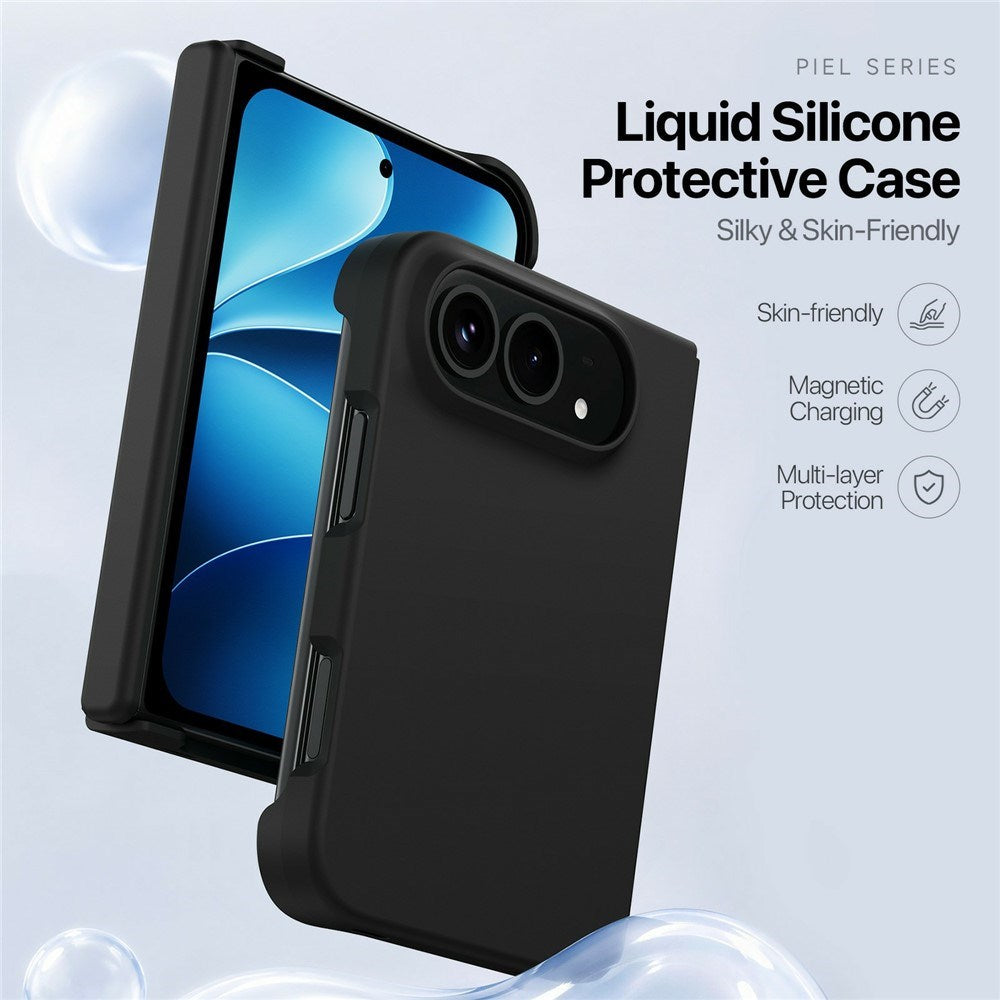 iPhone Fold DUX DUCIS Piel Series Silikone Cover - MagSafe Kompatibel - Sort
