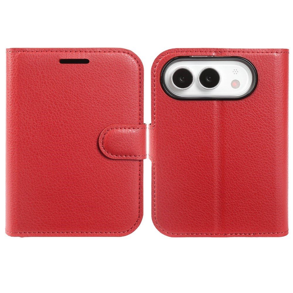 iPhone Fold EIDERWOOD Kunstlæder Flip Cover m. Kortholder & Ståfunktion - Rød