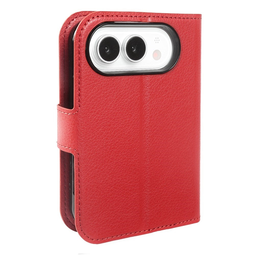 iPhone Fold EIDERWOOD Kunstlæder Flip Cover m. Kortholder & Ståfunktion - Rød