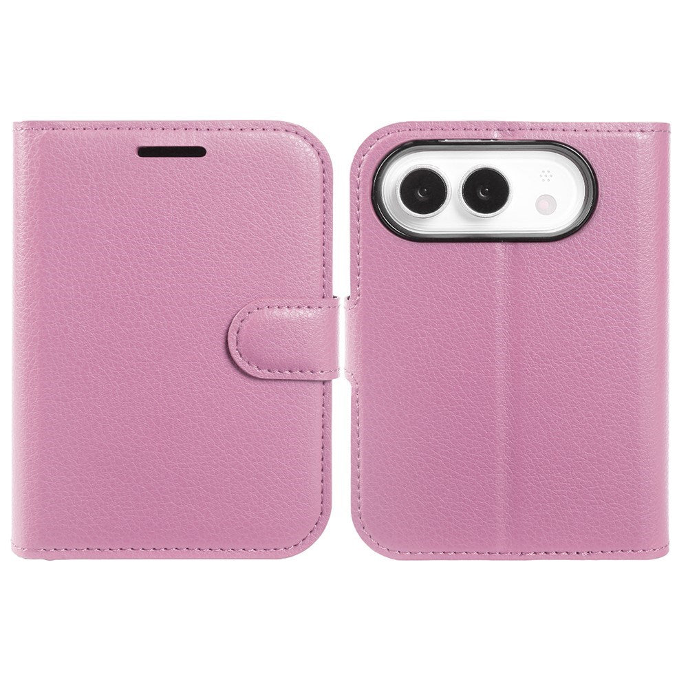 iPhone Fold EIDERWOOD Kunstlæder Flip Cover m. Kortholder & Ståfunktion - Lyserød
