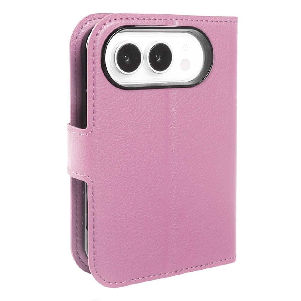 iPhone Fold EIDERWOOD Kunstlæder Flip Cover m. Kortholder & Ståfunktion - Lyserød