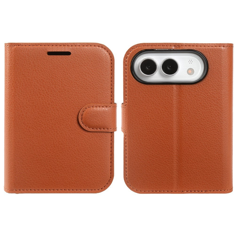 iPhone Fold EIDERWOOD Kunstlæder Flip Cover m. Kortholder & Ståfunktion - Brun