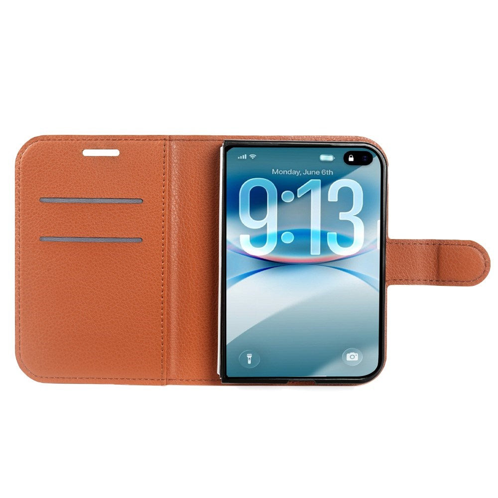 iPhone Fold EIDERWOOD Kunstlæder Flip Cover m. Kortholder & Ståfunktion - Brun
