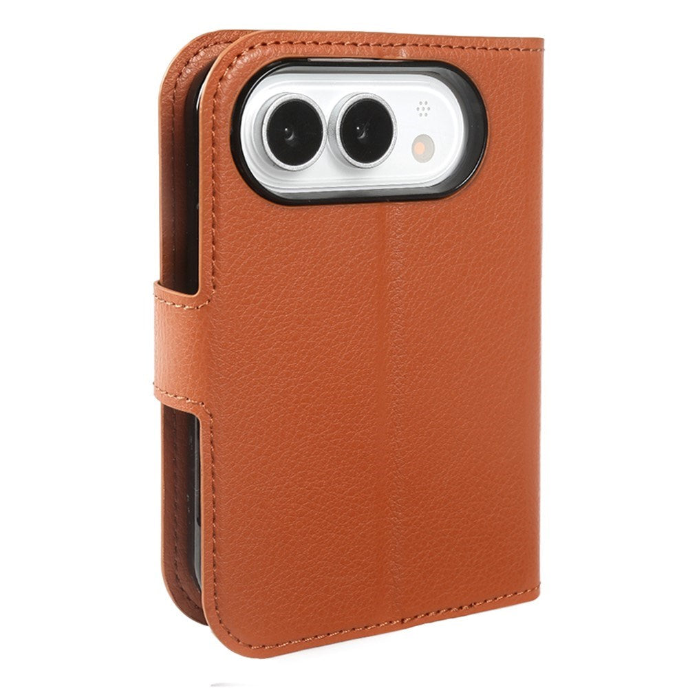 iPhone Fold EIDERWOOD Kunstlæder Flip Cover m. Kortholder & Ståfunktion - Brun