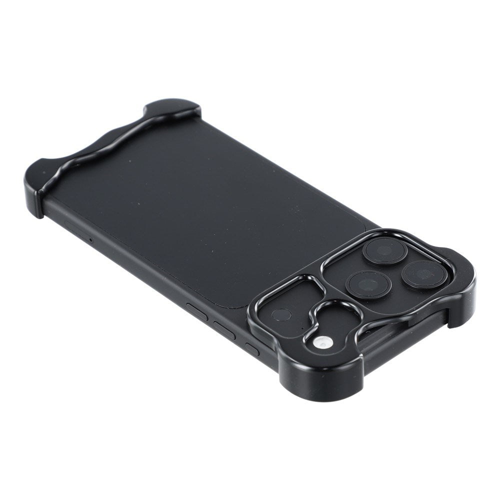iPhone 18 Pro Todelt Metal Bumper Cover - Sort