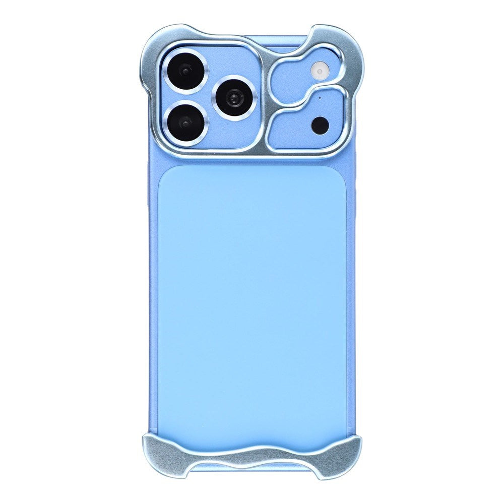 iPhone 18 Pro Todelt Metal Bumper Cover - Blå