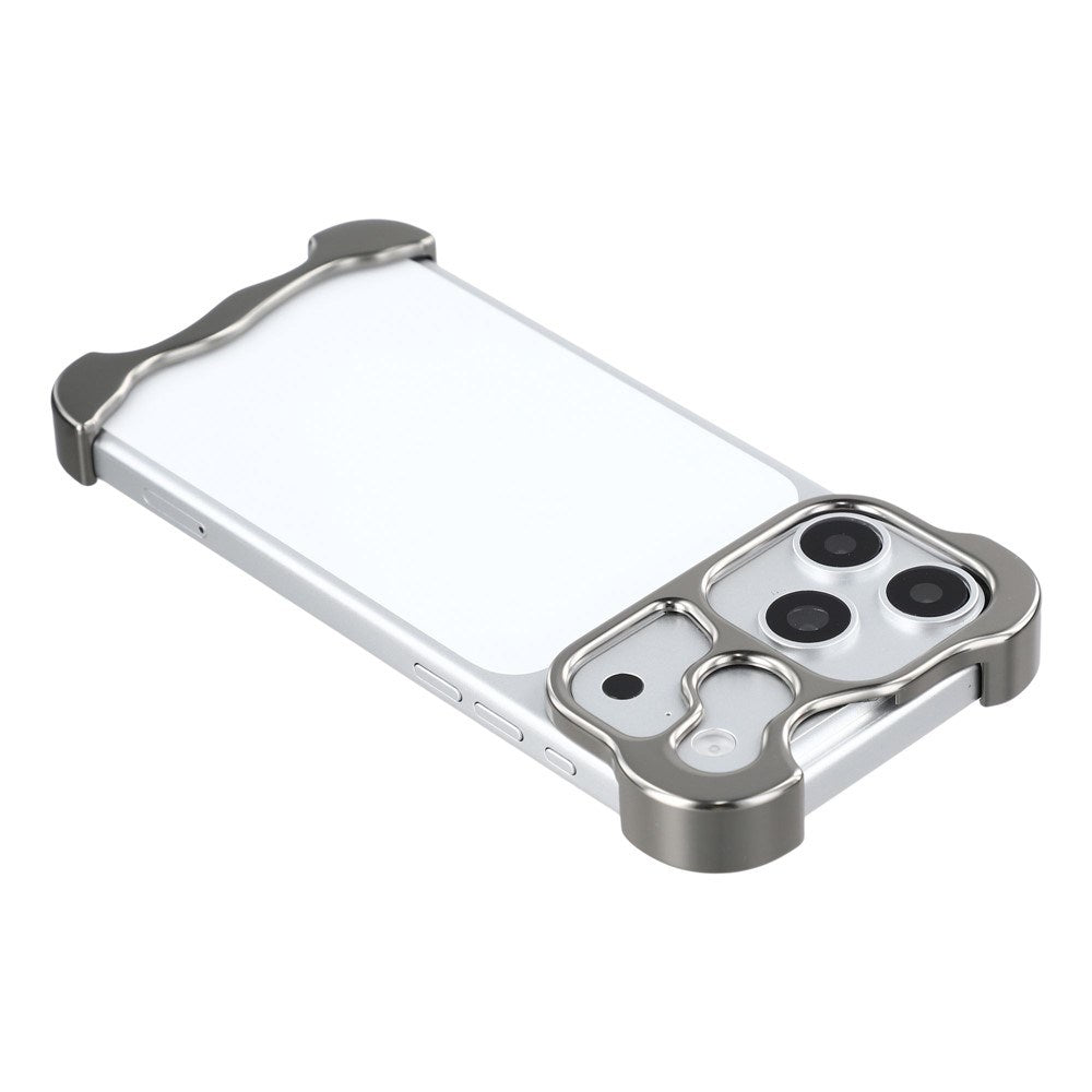 iPhone 18 Pro Todelt Metal Bumper Cover - Grå