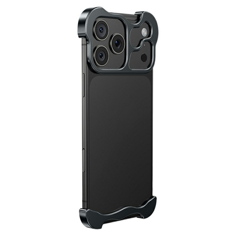 iPhone 18 Pro Max Todelt Metal Bumper Cover - Sort